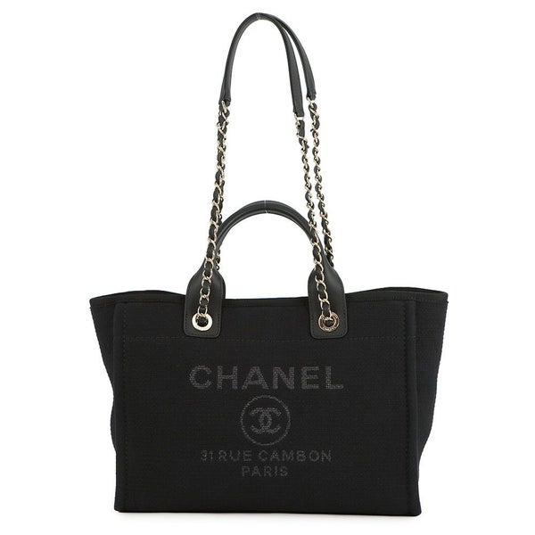 シャネル トートバッグ ドーヴィル ココマーク スモール ショッピングバッグ キャンバス AS3257 CHANEL 2way 黒