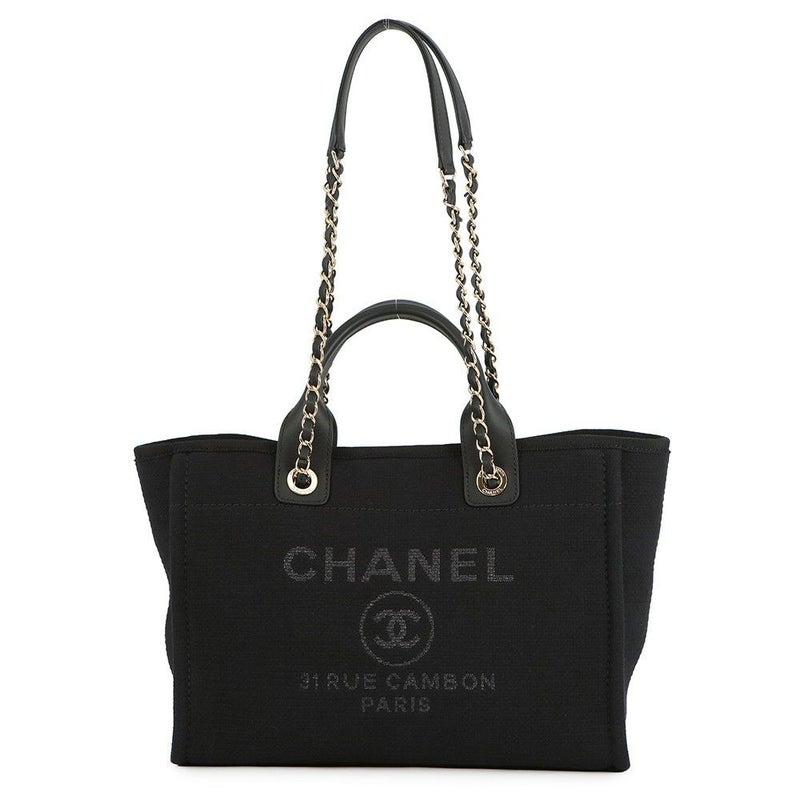 シャネル トートバッグ ドーヴィル ココマーク スモール ショッピングバッグ キャンバス AS3257 CHANEL 2way 黒