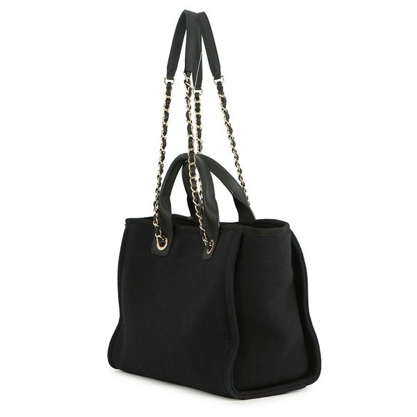 シャネル トートバッグ ドーヴィル ココマーク スモール ショッピングバッグ キャンバス AS3257 CHANEL 2way 黒