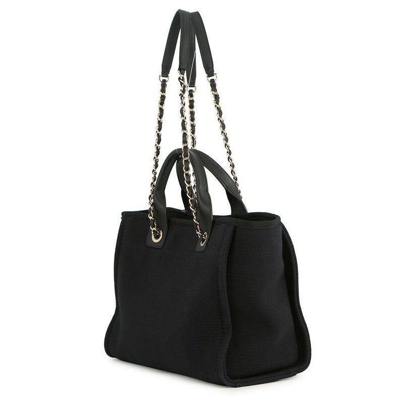 シャネル トートバッグ ドーヴィル ココマーク スモール ショッピングバッグ キャンバス AS3257 CHANEL 2way 黒