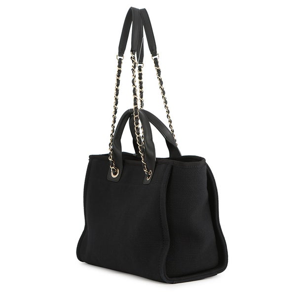 シャネル トートバッグ ドーヴィル ココマーク スモール ショッピングバッグ キャンバス AS3257 CHANEL 2way 黒
