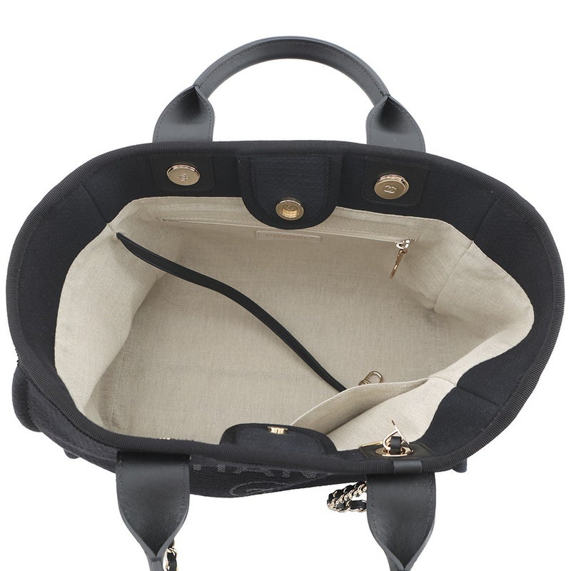 シャネル トートバッグ ドーヴィル ココマーク スモール ショッピングバッグ キャンバス AS3257 CHANEL 2way 黒
