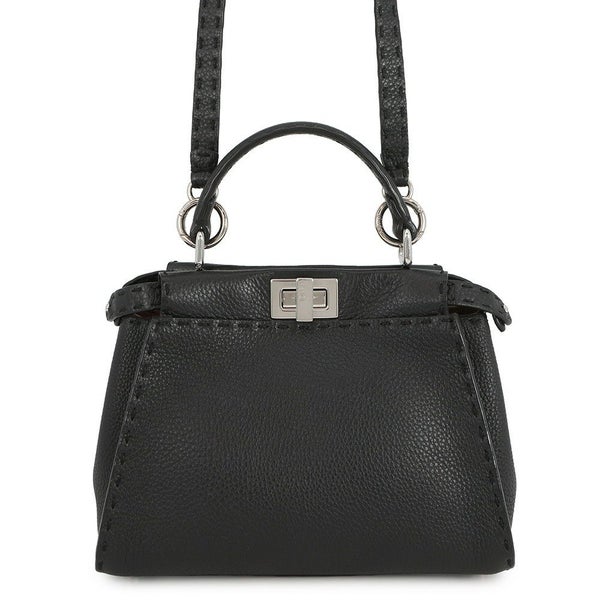 フェンディ ハンドバッグ ミニ ピーカブー セレリア レザー 8BN244 FENDI バッグ ショルダーバッグ 黒