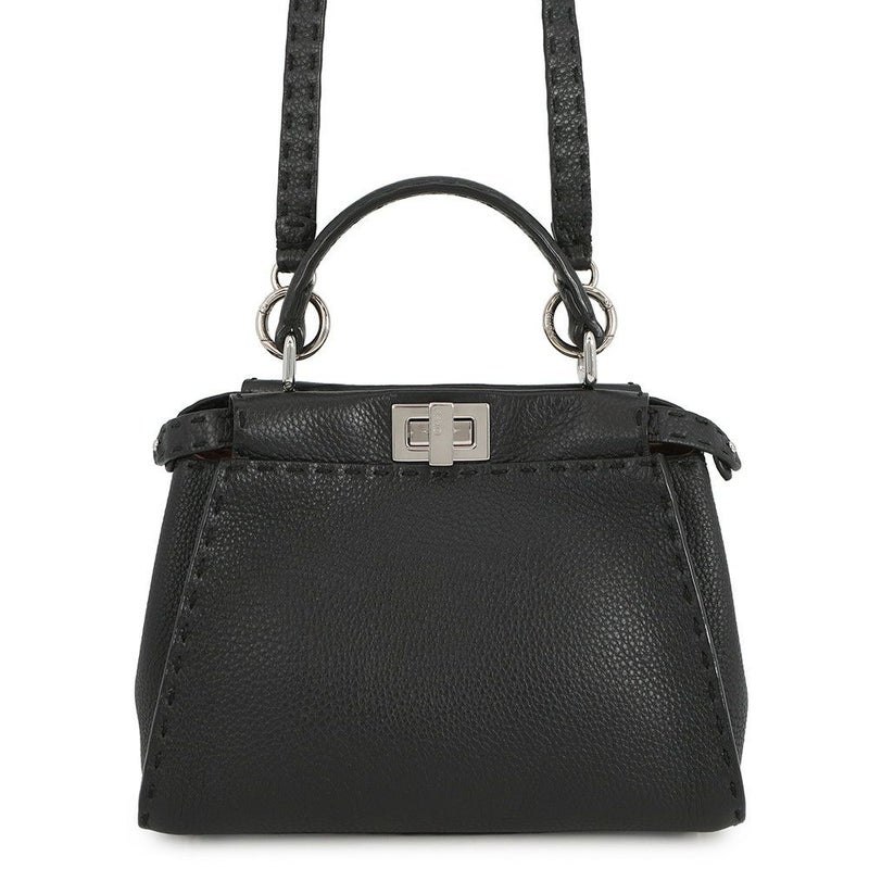 フェンディ ハンドバッグ ミニ ピーカブー セレリア レザー 8BN244 FENDI バッグ ショルダーバッグ 黒