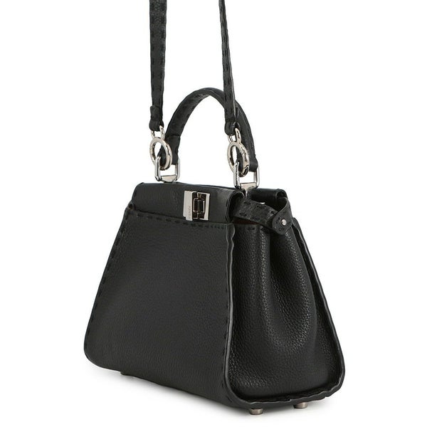 フェンディ ハンドバッグ ミニ ピーカブー セレリア レザー 8BN244 FENDI バッグ ショルダーバッグ 黒