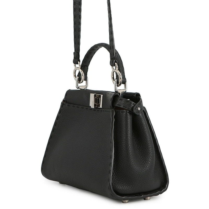 フェンディ ハンドバッグ ミニ ピーカブー セレリア レザー 8BN244 FENDI バッグ ショルダーバッグ 黒