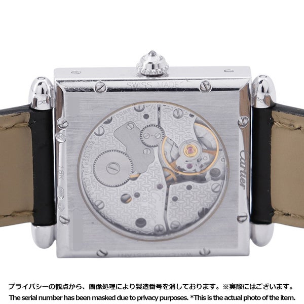 カルティエ タンク オビュ LM K18WG ホワイトゴールド ダイヤベゼル WB800551 Cartier 腕時計 シルバー文字盤