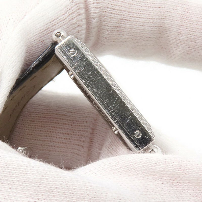 カルティエ タンク オビュ LM K18WG ホワイトゴールド ダイヤベゼル WB800551 Cartier 腕時計 シルバー文字盤