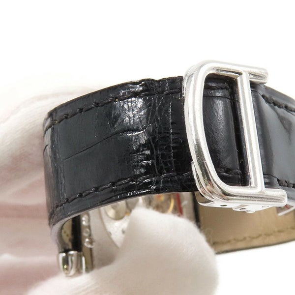 カルティエ タンク オビュ LM K18WG ホワイトゴールド ダイヤベゼル WB800551 Cartier 腕時計 シルバー文字盤