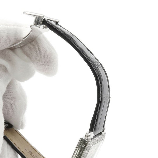 カルティエ タンク オビュ LM K18WG ホワイトゴールド ダイヤベゼル WB800551 Cartier 腕時計 シルバー文字盤