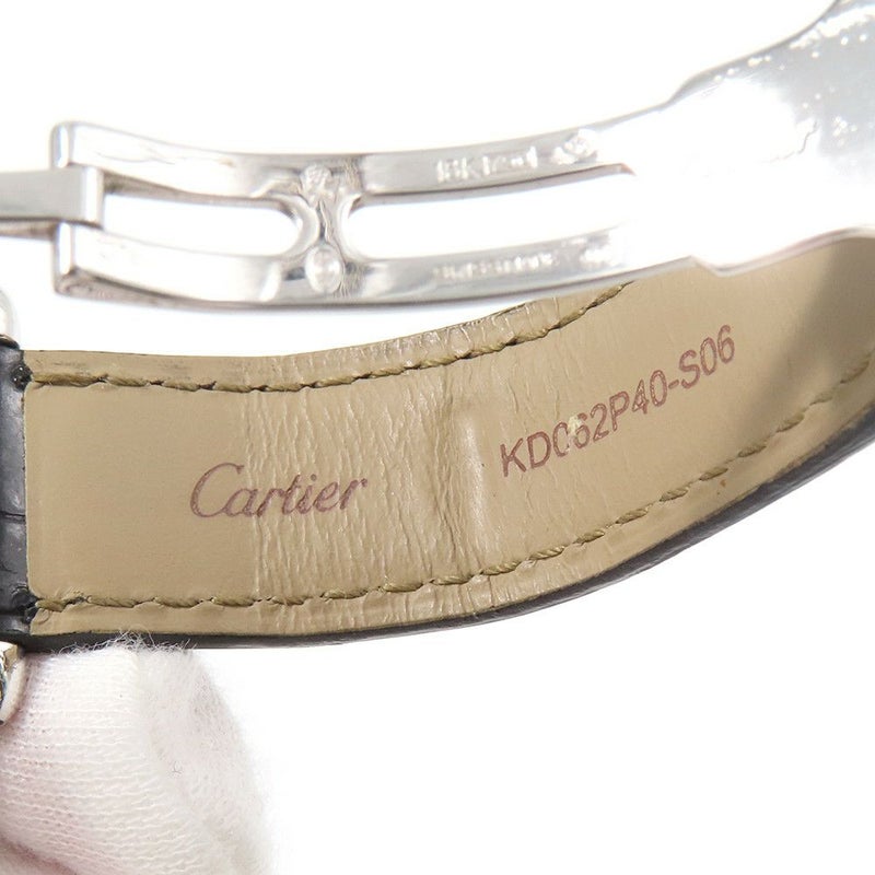 カルティエ タンク オビュ LM K18WG ホワイトゴールド ダイヤベゼル WB800551 Cartier 腕時計 シルバー文字盤