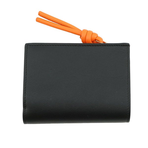 ロエベ 二つ折り財布 ノット コンパクトウォレット シャイニーナパカーフレザー CEM1NCWX01 LOEWE 財布 バイカラー 黒