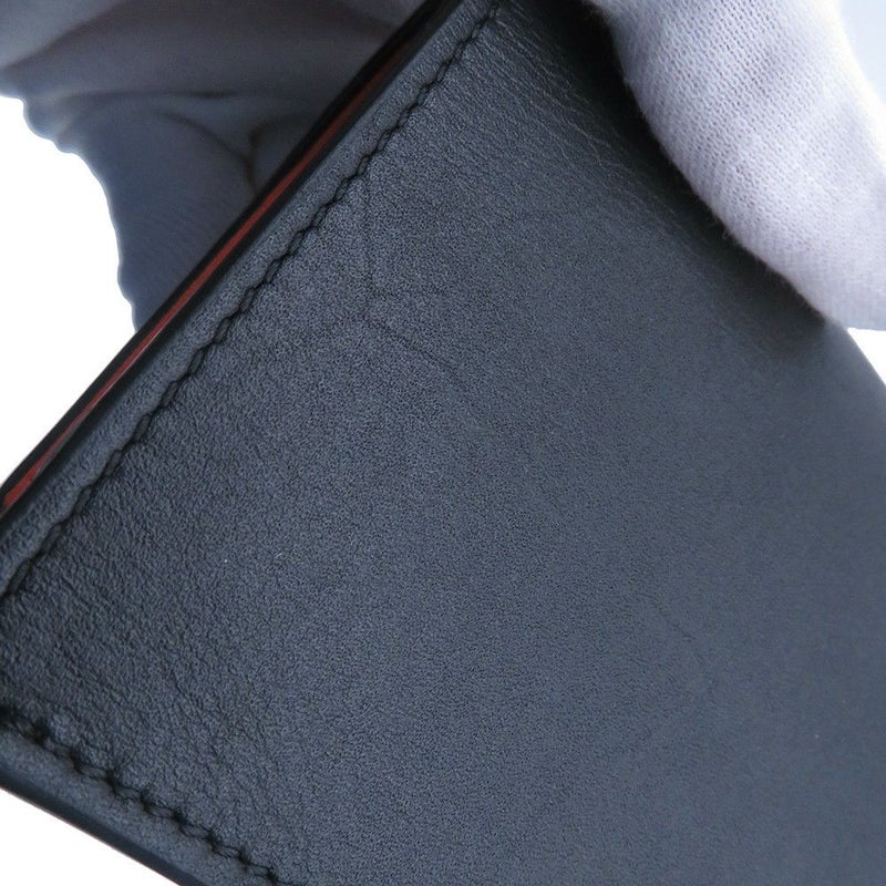 ロエベ 二つ折り財布 ノット コンパクトウォレット シャイニーナパカーフレザー CEM1NCWX01 LOEWE 財布 バイカラー 黒