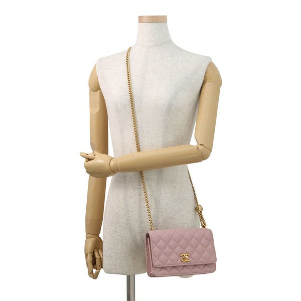 シャネル チェーンウォレット マトラッセ ココマーク ハートチェーン キャビアスキン AP3201 CHANEL