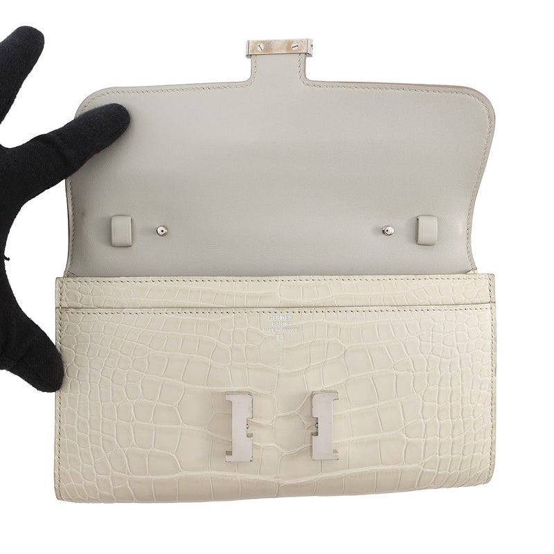 エルメス 長財布 コンスタンス トゥーゴー ロング ベトン/シルバー金具 アリゲーターマット U刻印