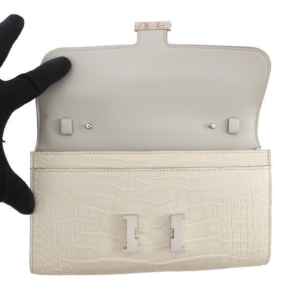 エルメス 長財布 コンスタンス トゥーゴー ロング ベトン/シルバー金具 アリゲーターマット U刻印
