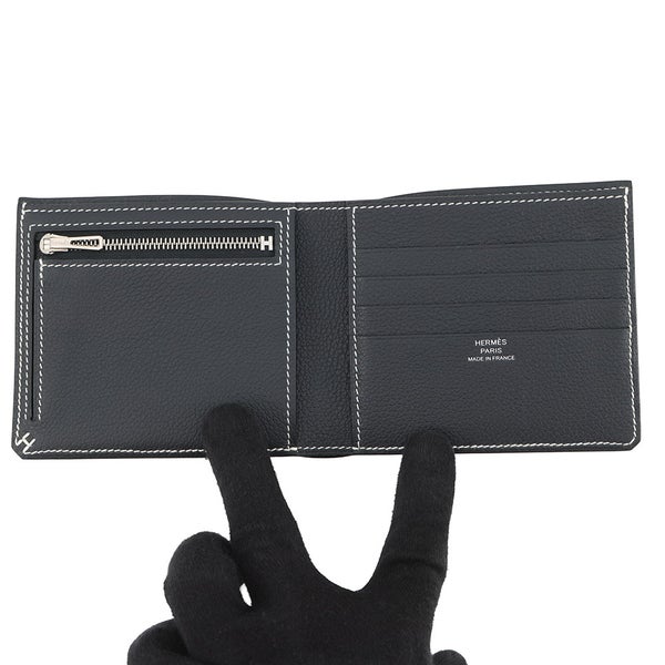 エルメス 二つ折り財布 セリエ コンパクト Sellier H グリミスティ/シルバー金具 エバーカラー W刻印