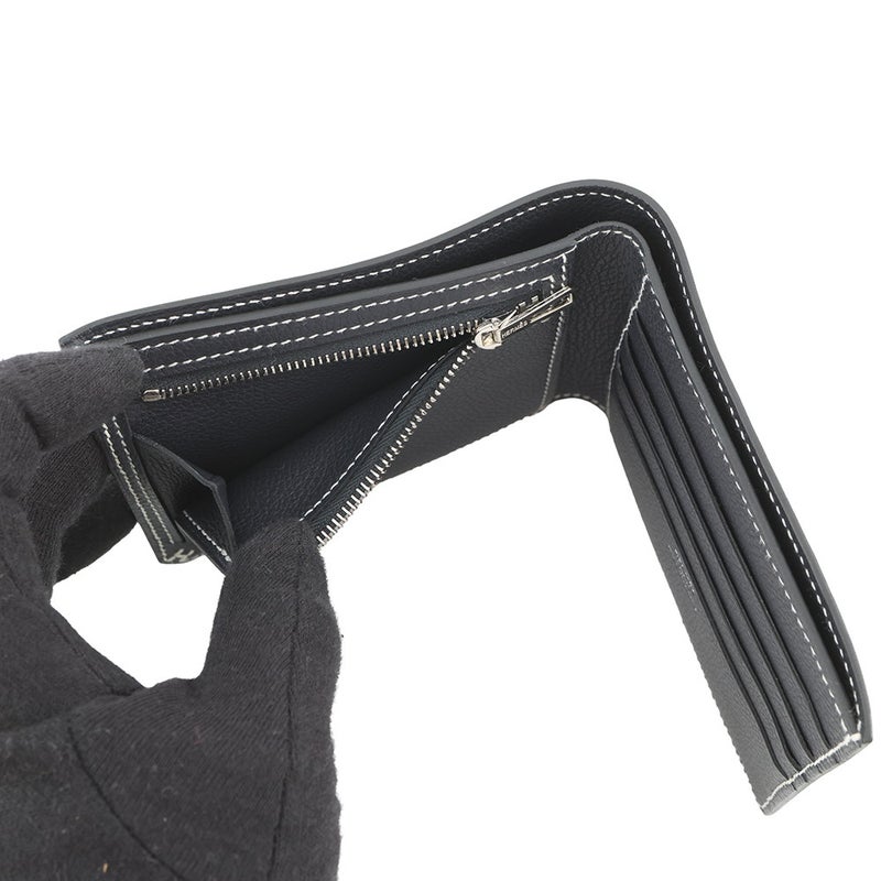エルメス 二つ折り財布 セリエ コンパクト Sellier H グリミスティ/シルバー金具 エバーカラー W刻印