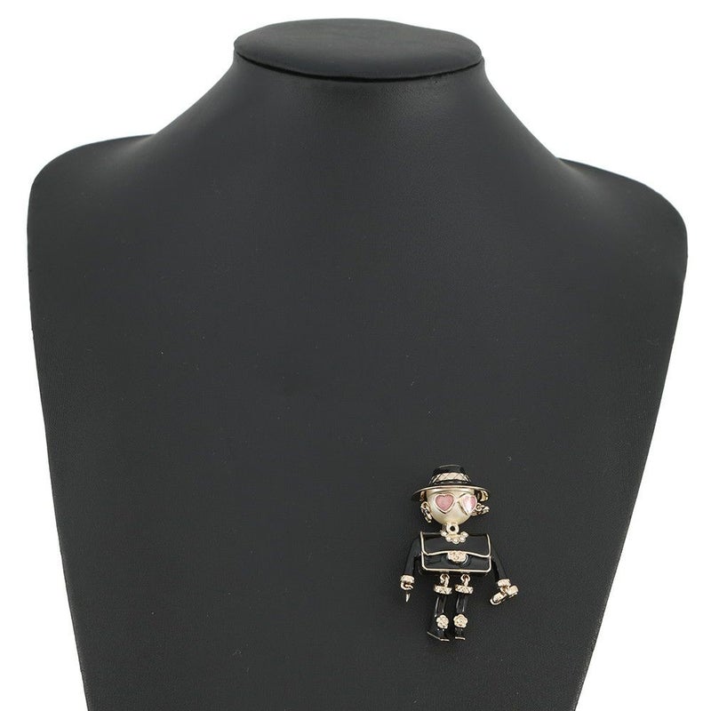 シャネル ブローチ 人形モチーフ フェイクパール ココマーク ABG223 CHANEL アクセサリー 黒