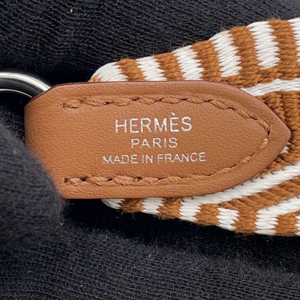 エルメス ショルダーストラップ バンドリエール サングル カヴァル ゴールド/ホワイト/シルバー金具 K刻印