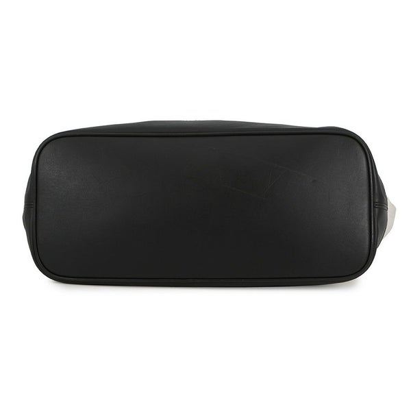 バレンシアガ トートバッグ ネイビートート レザー/キャンバス 374767 BALENCIAGA 黒 白