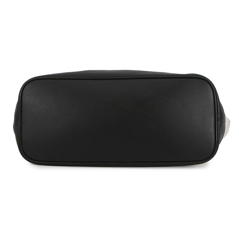 バレンシアガ トートバッグ ネイビートート レザー/キャンバス 374767 BALENCIAGA 黒 白