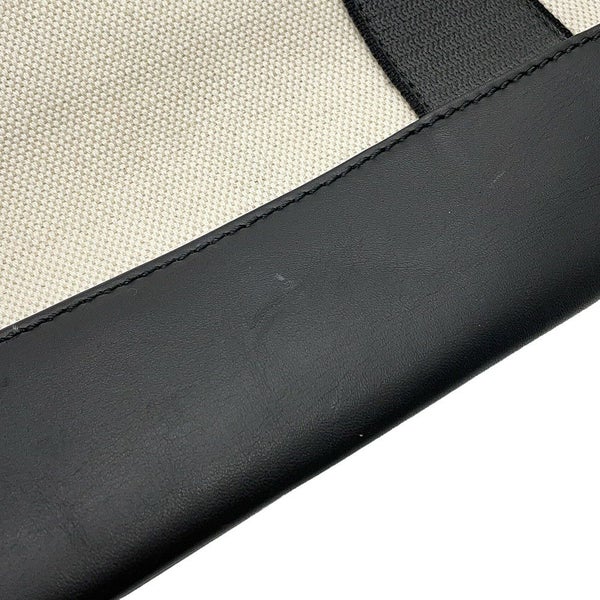 バレンシアガ トートバッグ ネイビートート レザー/キャンバス 374767 BALENCIAGA 黒 白