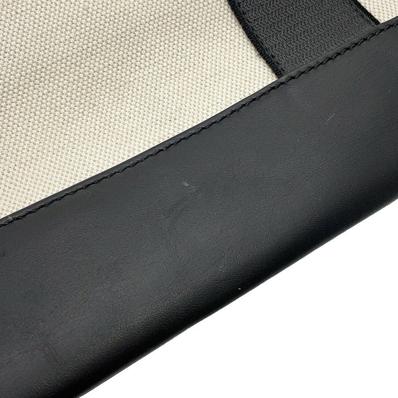 バレンシアガ トートバッグ ネイビートート レザー/キャンバス 374767 BALENCIAGA 黒 白