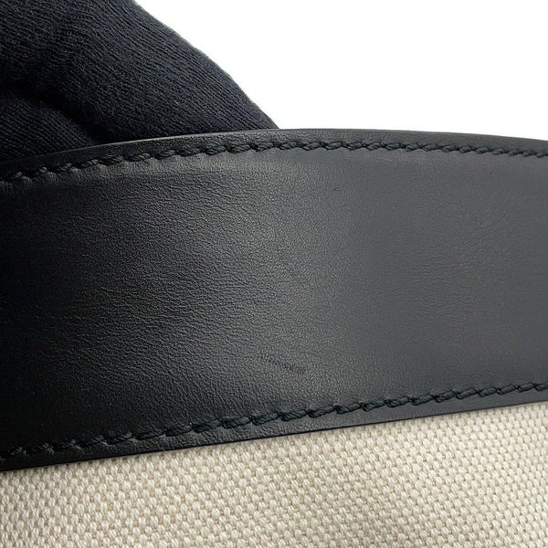 バレンシアガ トートバッグ ネイビートート レザー/キャンバス 374767 BALENCIAGA 黒 白