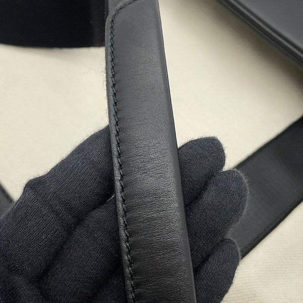 バレンシアガ トートバッグ ネイビートート レザー/キャンバス 374767 BALENCIAGA 黒 白