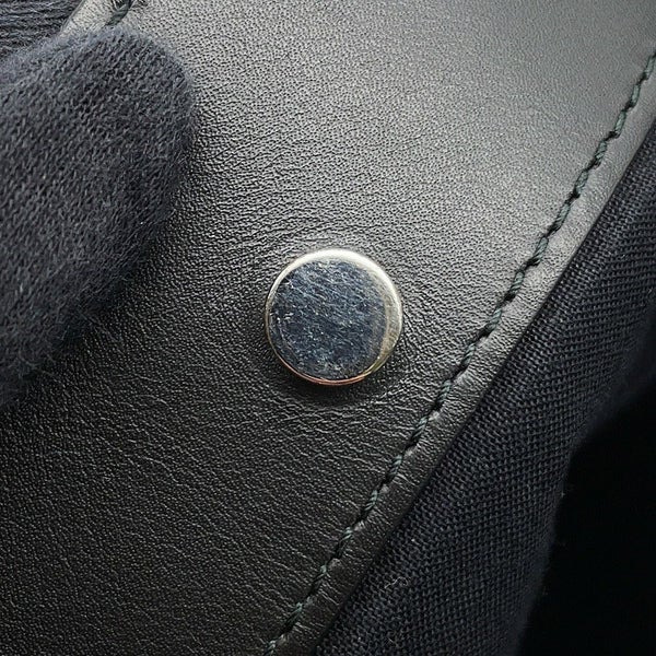 バレンシアガ トートバッグ ネイビートート レザー/キャンバス 374767 BALENCIAGA 黒 白