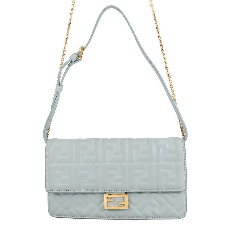 フェンディ チェーンショルダーバッグ バゲット ズッカ柄 レザー 8M0498 FENDI  ワンショルダー ウォレット 3ｗay