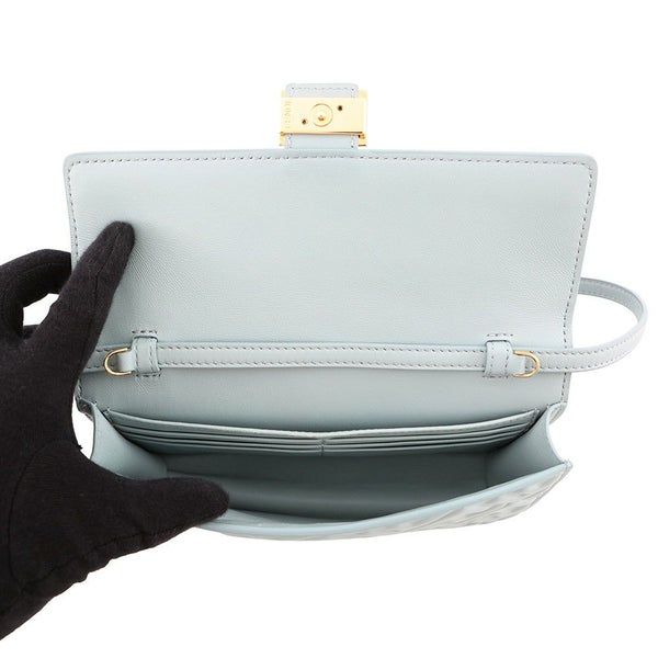 フェンディ チェーンショルダーバッグ バゲット ズッカ柄 レザー 8M0498 FENDI  ワンショルダー ウォレット 3ｗay