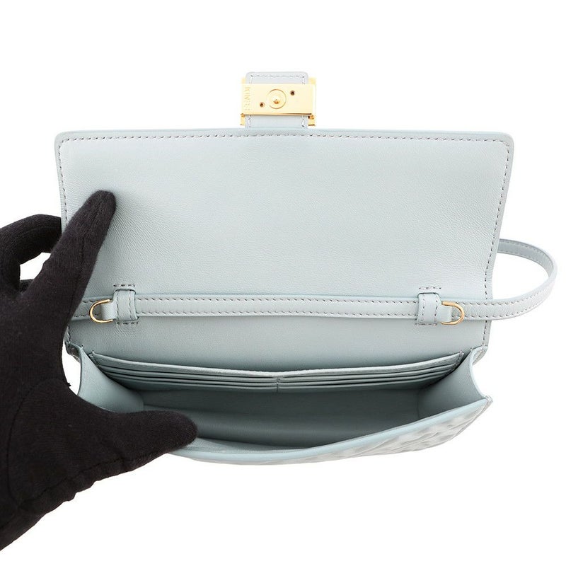 フェンディ チェーンショルダーバッグ バゲット ズッカ柄 レザー 8M0498 FENDI  ワンショルダー ウォレット 3ｗay