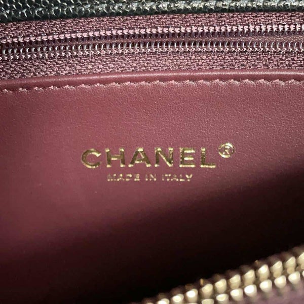 シャネル ハンドバッグ マトラッセ ココマーク ハンドル フラップ キャビアスキン A92991 2way 黒