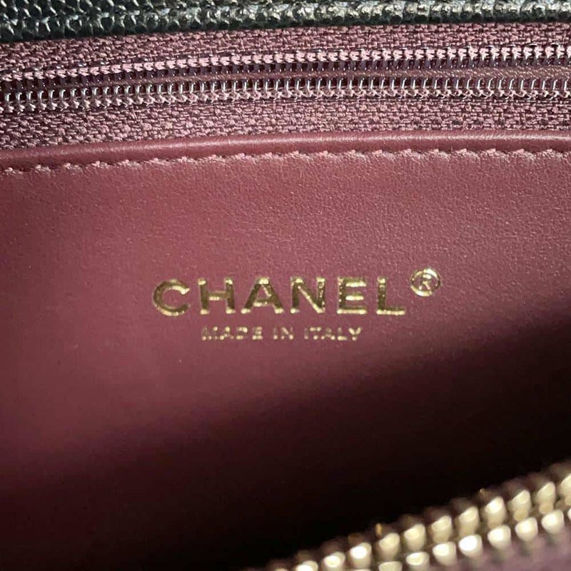 シャネル ハンドバッグ マトラッセ ココマーク ハンドル フラップ キャビアスキン A92991 2way 黒