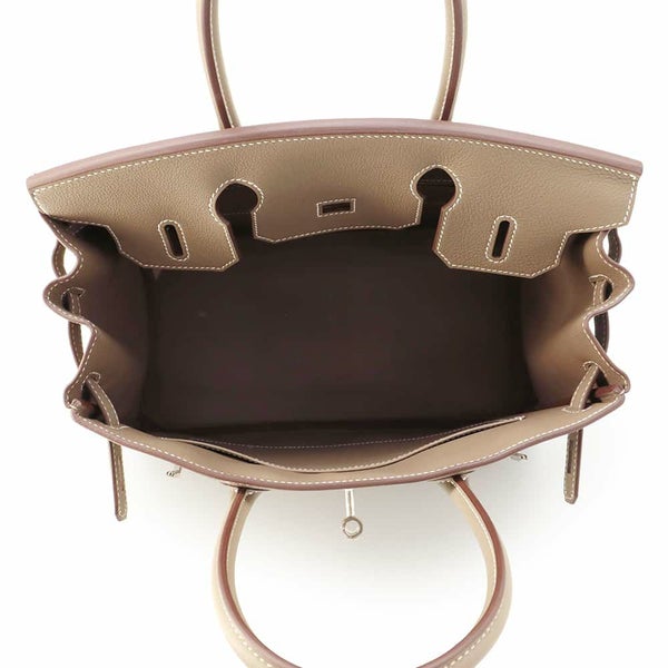 エルメス バーキン30 エトゥープ/シルバー金具 トゴ W刻印 HERMES Birkin ハンドバッグ