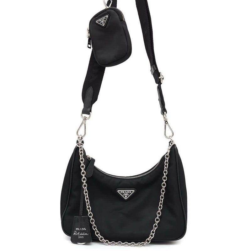 プラダ ショルダーバッグ Re-Edition 2005 ナイロン 1BH204 PRADA バッグ 2way 黒