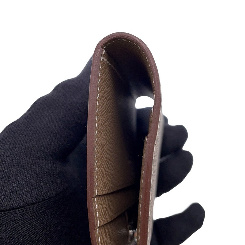 エルメス カードケース メドール エトゥープ/シルバー金具 シェブルシャムキラ B刻印