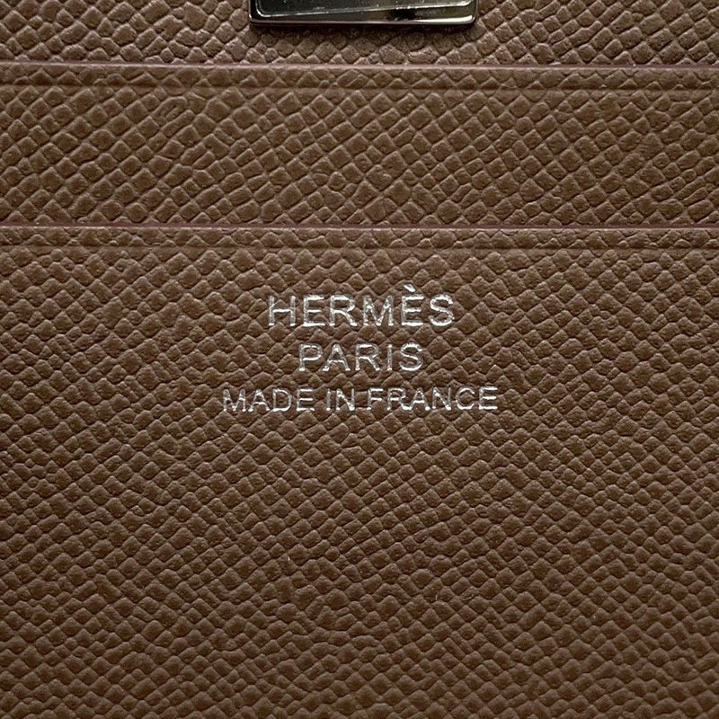 エルメス カードケース メドール エトゥープ/シルバー金具 シェブルシャムキラ B刻印