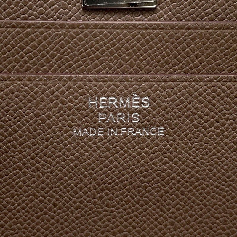 エルメス カードケース メドール エトゥープ/シルバー金具 シェブルシャムキラ B刻印