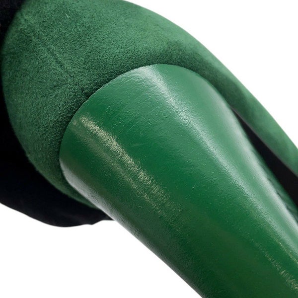 エルメス パンプス ファタル85 グリーン スエード レディースサイズ38 HERMES 靴