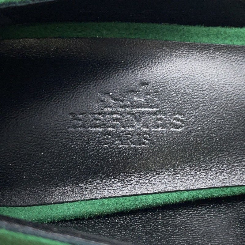 エルメス パンプス ファタル85 グリーン スエード レディースサイズ38 HERMES 靴