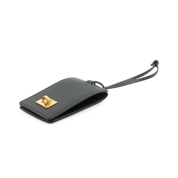 バレンシアガ バッグチャーム タグ キーリングチャーム レザー 8196402ABMB1000 BALENCIAGA 黒