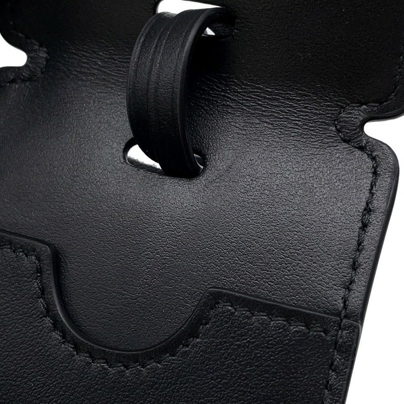 バレンシアガ バッグチャーム タグ キーリングチャーム レザー 8196402ABMB1000 BALENCIAGA 黒