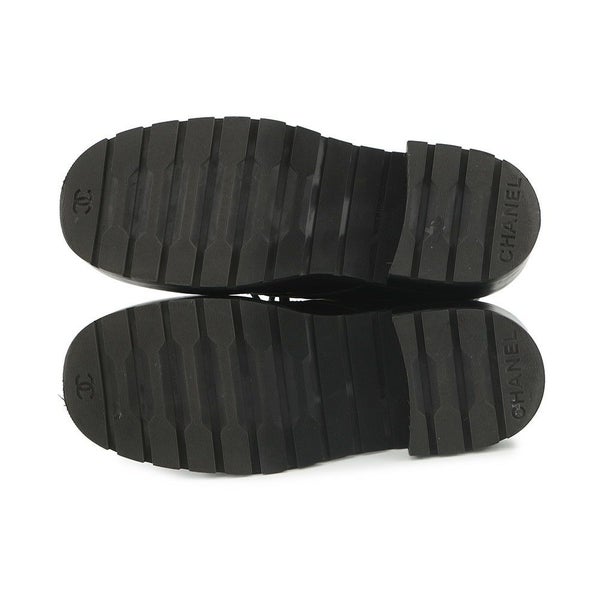 シャネル ショートブーツ マトラッセ ココマーク CHANEL19 レザー レディースサイズ37 1/2C G36424 CHANEL 靴 黒