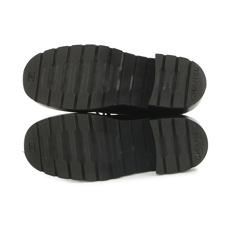 シャネル ショートブーツ マトラッセ ココマーク CHANEL19 レザー レディースサイズ37 1/2C G36424 CHANEL 靴 黒