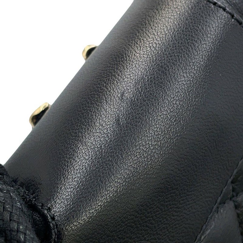 シャネル ショートブーツ マトラッセ ココマーク CHANEL19 レザー レディースサイズ37 1/2C G36424 CHANEL 靴 黒