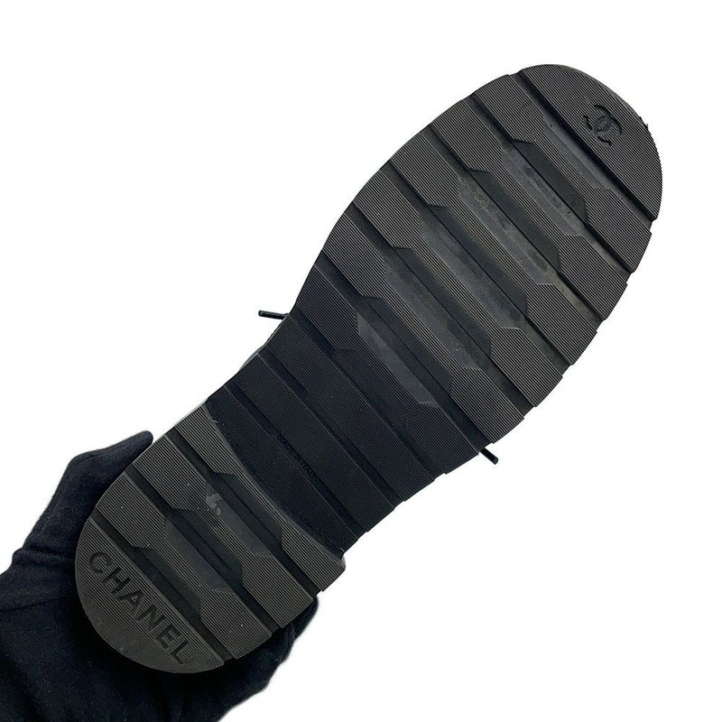 シャネル ショートブーツ マトラッセ ココマーク CHANEL19 レザー レディースサイズ37 1/2C G36424 CHANEL 靴 黒