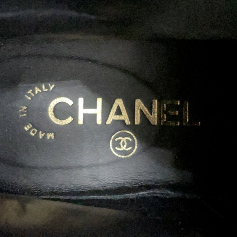 シャネル ショートブーツ マトラッセ ココマーク CHANEL19 レザー レディースサイズ37 1/2C G36424 CHANEL 靴 黒